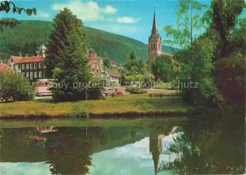 AK / Ansichtskarte  Hoefen__Enz Blick zur Kirche Erholungsort im Schwarzwald