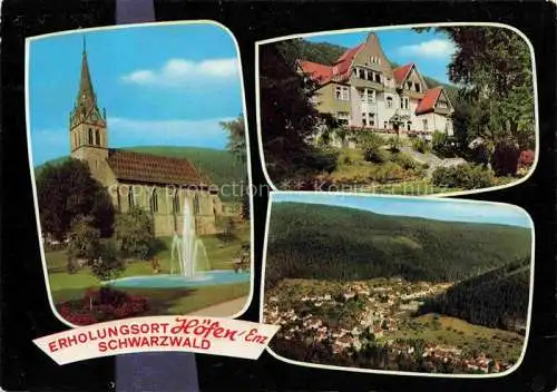 AK / Ansichtskarte  Hoefen__Enz Blick zur Kirche Erholungsort im Schwarzwald Luftaufnahme