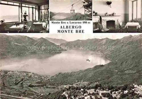 AK / Ansichtskarte  LOCARNO_Lago_Maggiore_TI Albergo Monte Bre Bergbahn Panorama Blick auf den See und Alpen