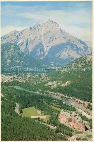 AK / Ansichtskarte  Banff__Alberta_Canada Banff Springs Hotel Canadian Rockies aerial view