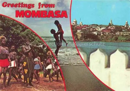 AK / Ansichtskarte  Mombasa_Kenya Folklore Panorama Strand