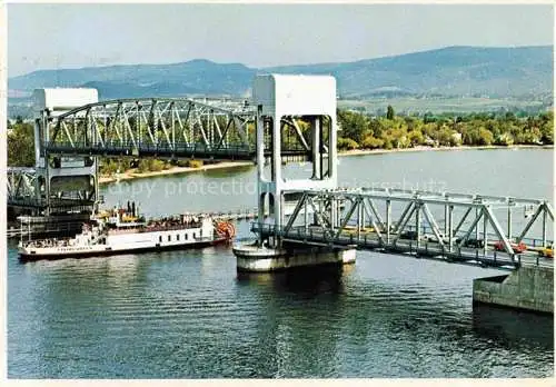 AK / Ansichtskarte  Kelowna_British_Columbia_Canada Okanagan Lake aboard The Fintry Queen Floating Bridge Fliegeraufnahme