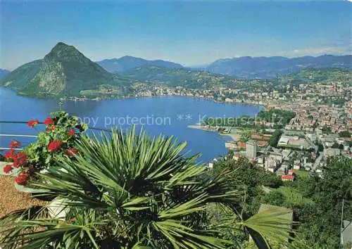 AK / Ansichtskarte  Monte-Bre_Lugano_TI Vista sul Lago di Lugano et Monte San Salvatore