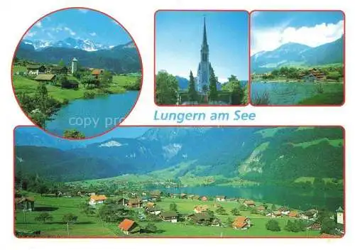 AK / Ansichtskarte  Lungern_OW Seepartien Kirche Panorama