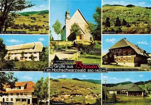 AK / Ansichtskarte  Bernau_Schwarzwald Panorama St Johannes Kirche Kaiserberg Gasthof Roessle Hans Thoma Geburtshaus Cafe Stol Innerlehen Kurhaus