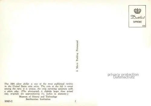 AK / Ansichtskarte  WASHINGTON__DC_USA US Silver Dollar Museum of History Smithsonian Institution
