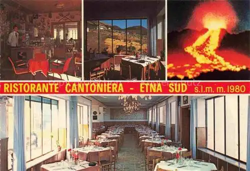 AK / Ansichtskarte  Etna__Catania_Sicilia_Vulcano_IT Bar Ristorante Cantoniera Saloni Trattenimenti Specialita gastronimiche Aperto tutto l'anno Souvenirs