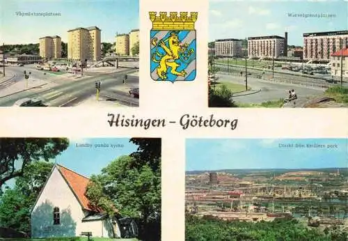 AK / Ansichtskarte  Hisingen_GoeTEBORG_Sweden Vagmaestareplatsen Lundby gamla kyrka Wieselgrensplatsen Utsikt fran Keillers park