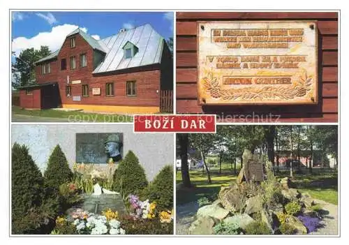 AK / Ansichtskarte  Bozi_Dar_Gottesgab_CZ Anton Guenthers Haus mit Gedenktafel Grab und Denkmal im Park