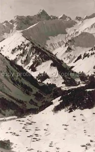 AK / Ansichtskarte  Kleinwalsertal_Vorarlberg_AT Bodmen Baad mit Zitherklapfen Gruenlespitze und Unspitze