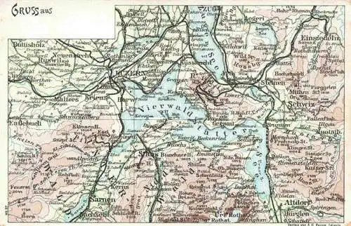 AK / Ansichtskarte  Vierwaldstaedtersee_Vierwaldstaettersee_SZ Landkarte