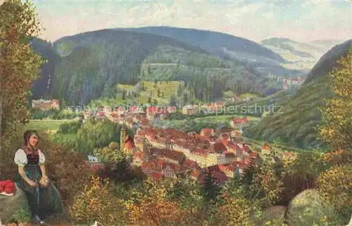 AK / Ansichtskarte  Hoffmann__Heinrich_Kuenstlerkarte_Sueddeutschland_Alsace Freiberg in Schwarzwald vo Dreitalfersels gesehen