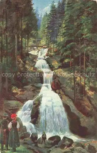 AK / Ansichtskarte  Hoffmann__Heinrich_Kuenstlerkarte_Sueddeutschland_Alsace Triberg im Schwarzwald Wasserfall