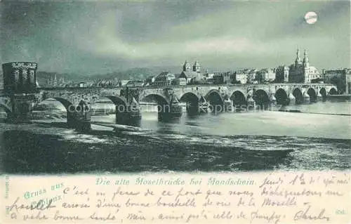 AK / Ansichtskarte  KOBLENZ__Rhein Die alte Moselbruecke bei Mondschein