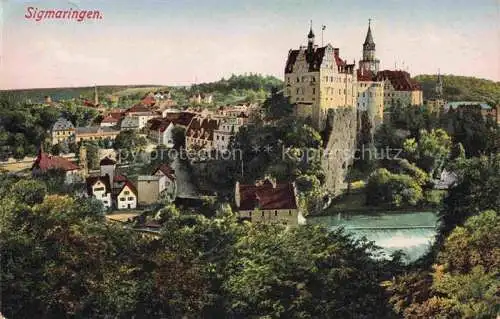 AK / Ansichtskarte  Sigmaringen Panorama Blick zum Schloss