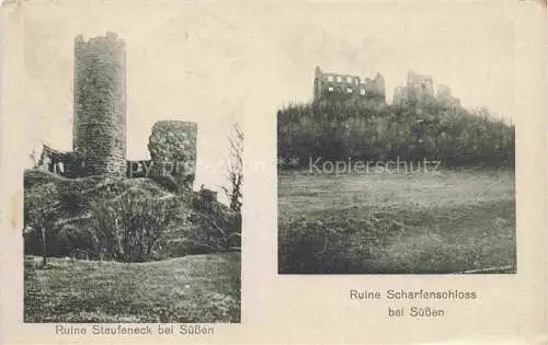 AK / Ansichtskarte  Suessen_Brenz_Goeppingen Ruine Staufeneck Ruine Scharfenschloss