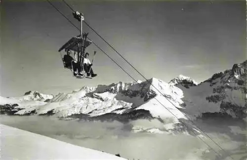 AK / Ansichtskarte  Sessellift_Chairlift_Telesiege Aesselbahn Adelboden Schwandfeldspitz Helvetia