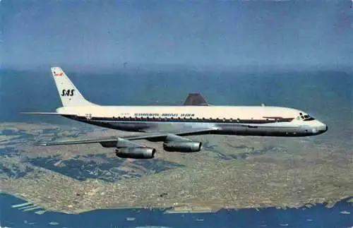 AK / Ansichtskarte  Flugzeuge_Zivil Sas Extra long range Douglas DC-8 jetliner 