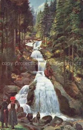 AK / Ansichtskarte  Hoffmann__Heinrich_Kuenstlerkarte_Sueddeutschland_Alsace Triberg im Schwarzwald Wasserfall