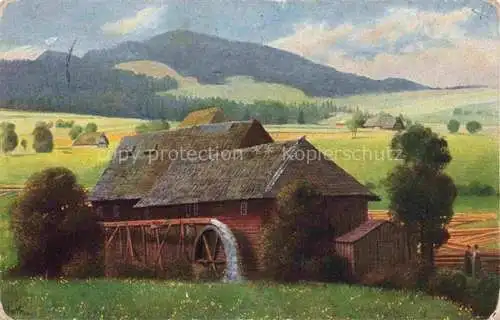 AK / Ansichtskarte  Hoffmann__Heinrich_Kuenstlerkarte_Sueddeutschland_Alsace Schneldemuehle im Schwarzwald