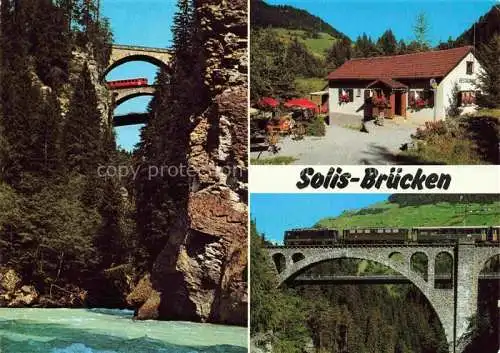 AK / Ansichtskarte  Thusis_GR Solisbruecken in der Schynaschlucht zwischen Thusis und Tiefenkastel Restaurant Solis Bruecke