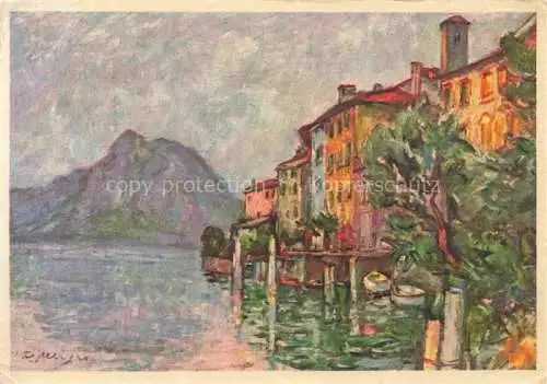 AK / Ansichtskarte  Gandria_Lago_di_Lugano Debarcadero di Gandria Kuenstlerkarte