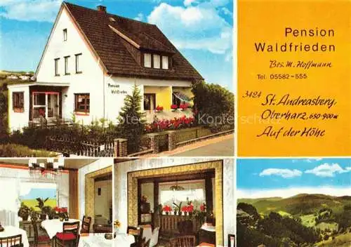 AK / Ansichtskarte  St_Andreasberg_Harz Pension Waldfrieden Gastraum Panorama