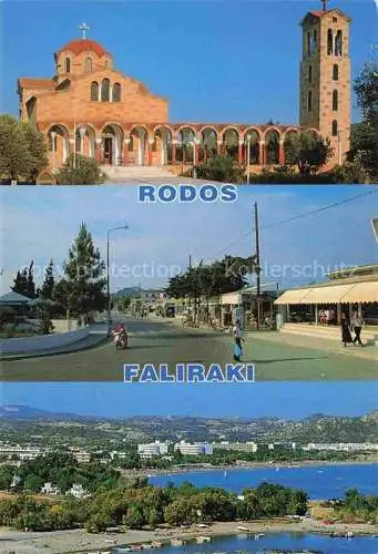 AK / Ansichtskarte  Faliraki_Rhodos_Greece Kirche Strassenpartie Panorama