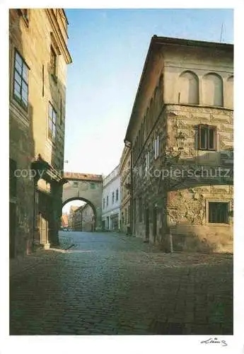 AK / Ansichtskarte  Cesky_Krumlov_Krumau_Moldau_CZ Gasse mit Tor