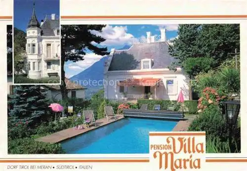 AK / Ansichtskarte  Dorf-Tirol_Suedtirol_IT Pension Villa Maria Schwimmbad