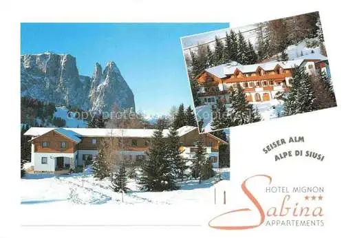 AK / Ansichtskarte  Seiseralm__Seiseralpe_Alpe_di_Siusi_Trentino_IT hotel Mignon Sabina