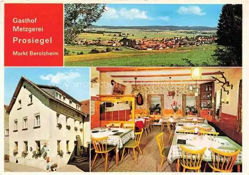 AK / Ansichtskarte  Markt_Berolzheim Panorama Gasthof Metzgerei Prosiegel Gaststube