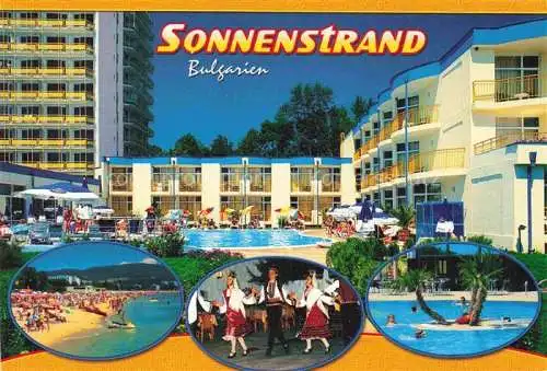 AK / Ansichtskarte  Nessebar_Nessebyr_Nessebre_BG Sonnenstrand Hotel Strandpartien Pool Folklore