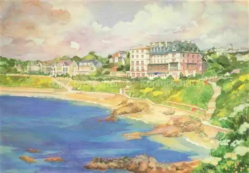 AK / Ansichtskarte  Falmouth_Cornwall_UK Castle Beach Falmout Hotel Illustration