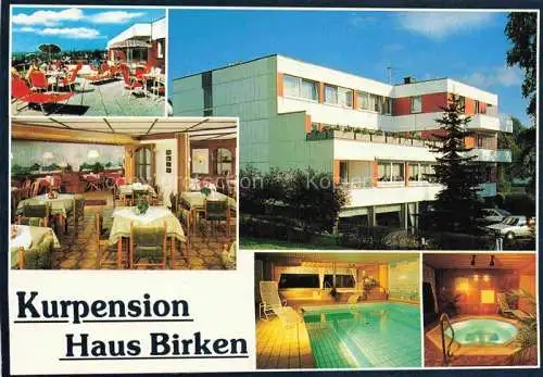 AK / Ansichtskarte  BAD_STEBEN Kurpension Haus Birken Terrasse Gastraum Hallenbad Whirlpool