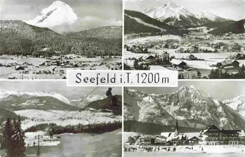 AK / Ansichtskarte  Seefeld_Tirol Winterpanorama Skilift Wintersportplatz Alpen