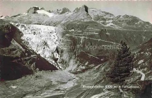 AK / Ansichtskarte  Rhonegletscher_Glacier_du_Rhone_VS Gebirgspanorama Furkastrasse