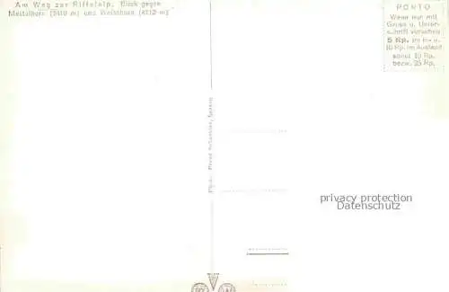 AK / Ansichtskarte  Riffelalp_2928m_Riffelhorn_Zermatt_VS Weg zur Alp Blick gegen Mettelhorn und Weisshorn Walliser Alpen