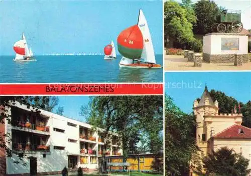 AK / Ansichtskarte  Balatonszemes Segeln auf dem Plattensee Alte Kutsche Hotel Schloss