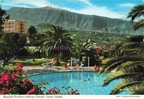 AK / Ansichtskarte  Tenerife_Islas_Canarias_Spanien_ES Hotelanlage Swimming Pool Mount Teide