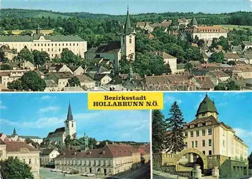 AK / Ansichtskarte  Hollabrunn_Niederoesterreich_AT Stadtbild mit Kirche Zentrum