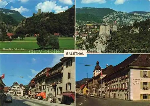 AK / Ansichtskarte  Balsthal_SO Ruine Neu Falkenstein Schloss Alt Falkenstein Ortszentrum Gasthof zum Roessli