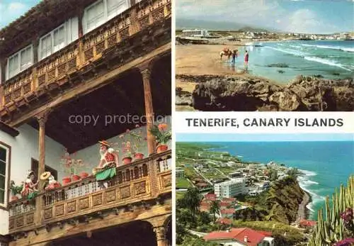 AK / Ansichtskarte  Tenerife_Islas_Canarias_Spanien_ES Innenhof der Vasa de los Balcones Strand Kuestenpanorama