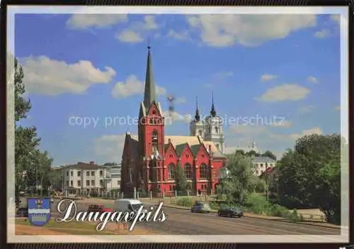 AK / Ansichtskarte  Daugavpils Hauptstrasse Kirche