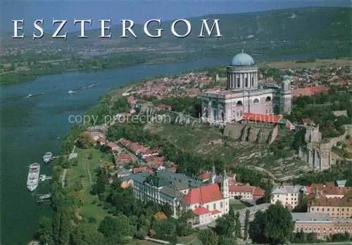 AK / Ansichtskarte  Esztergom_Esztergombol_HU Fliegeraufnahme Burgberg