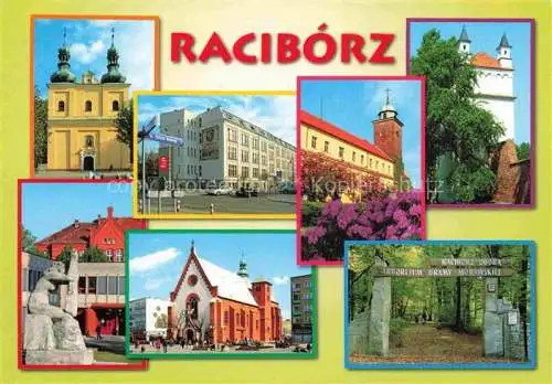 AK / Ansichtskarte  Raciborz_Ratibor_PL Kosciol Matki Bozej Ducha Muzeum Panstwowa Szkola Kosciol sw Jakuba Arboretum Bramy Morawskiej