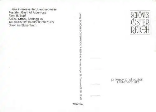 AK / Ansichtskarte  Strobl_Wolfgangsee_AT Postalm Gasthof Alpenrose Teilansichten