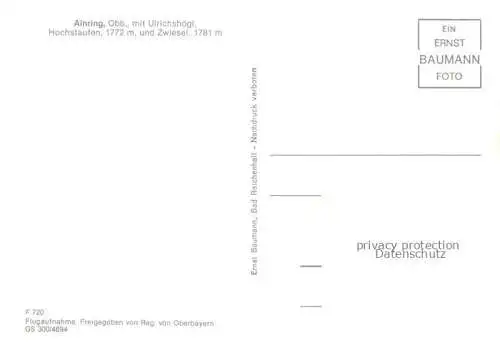 AK / Ansichtskarte  Ainring Fliegeraufnahme mit Ulrichshoegl Hochstaufen und Zwiesel