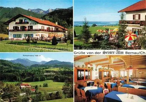 AK / Ansichtskarte  Reit_Aschau_Chiemgau Berggasthof Seiseralm Terrasse Kampenwand Gastraum