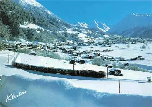 AK / Ansichtskarte  Klosters-Serneus_GR Winterpanorama Bahn